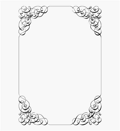 Clip Art Invitation Paper Party Border - Black And White Template , Free Transparent Clipart ...