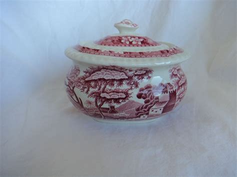 Copeland Spode Spode S Tower Tower Pink Sugar Bowl And Lid England