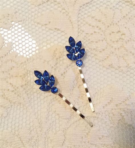 Sapphire Hair Pins Vintage Sapphire Crystals Blue Bobby Etsy