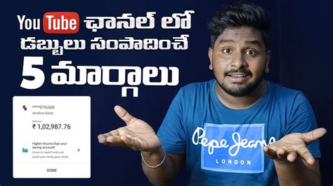 How To Earn Money From Youtube Telugu Make Money On Youtube