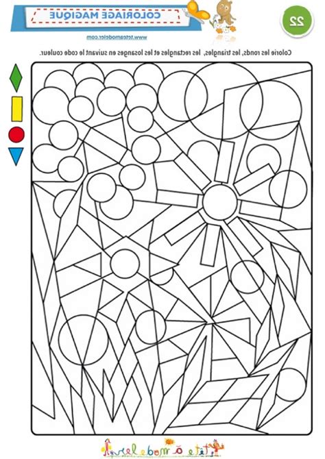 Coloriage formes Géométriques Cool Photos Coloriage Magique 22 à 4