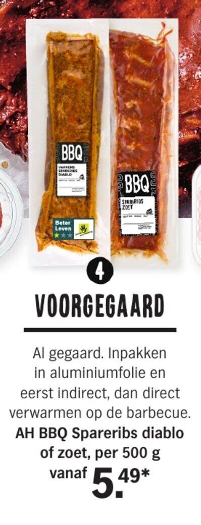 AH BBQ Spareribs Diablo Of Zoet Per 500 G Promotie Bij Albert Heijn