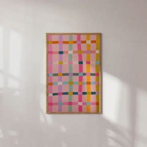 Grid Painting, Colorful Wall Art, Abstract Wall Art, Acrylic Art ...