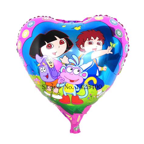 Free Shipping 45cm cartoon dora aluminum foil balloons dora birthday ...