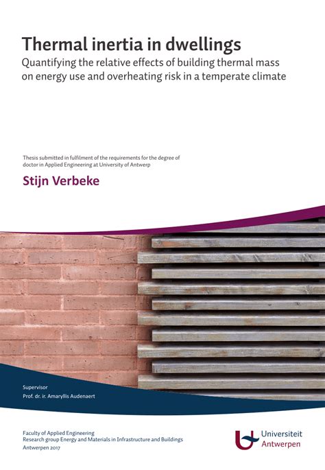 PDF THERMAL INERTIA IN DWELLINGS Quantifying The Relative Effects