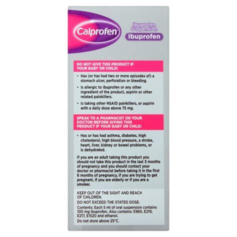 Buy Calprofen Ibuprofen Suspension 200ml 3 Months Chemist Direct