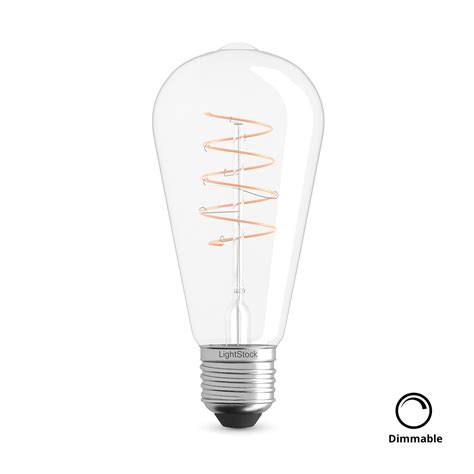 E27 Curled Led Edison St64 Lampe 45w Dimmbar