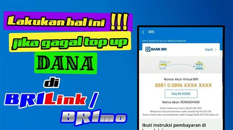 Solusi Saat Gagal Top Up Dana Via Brimo Atau Brilink Terbaru