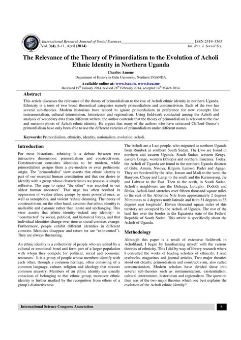 (PDF) The Relevance of the Theory of Primordialism to the Evolution of ...