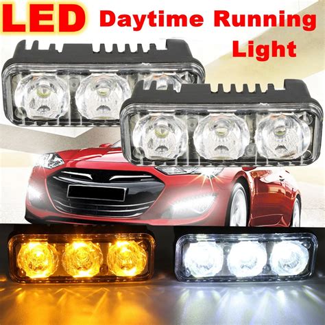 Pcs V Universal Led Car Daytime Driving Running Light White Drl