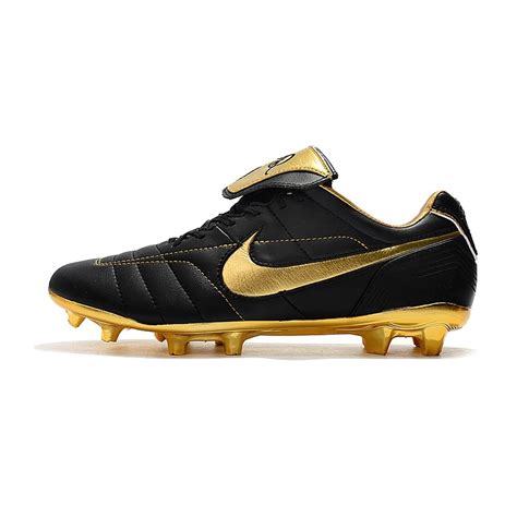 Chuteira De Campo Nike Tiempo Legend R Fg Preto Dourado