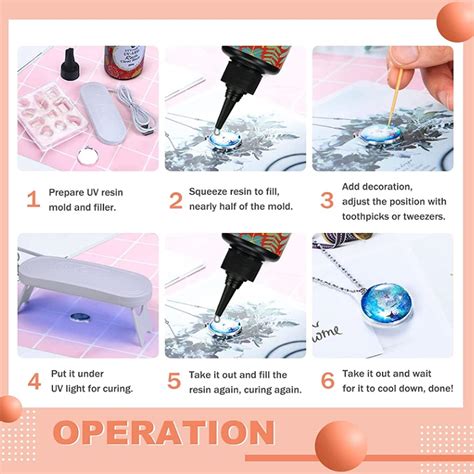 Buy Uv Epoxy Resin Kit Curing Light Uv Resin Glue Kit Practical For