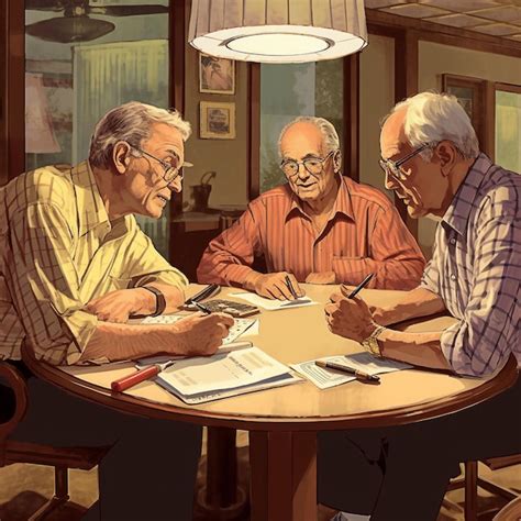 Premium Ai Image An Illustration Of Three Men Sitting Around A Table