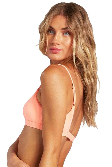 Billabong Sol Searcher Twist Bikini Top Peach Kiss