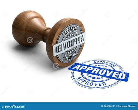 Approved Stamp Wooden Round Stamper And Stamp With Text Approved On