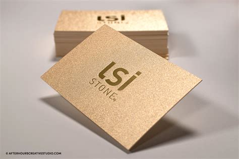 Luxury gmund gold business card with matt gold foil stamping