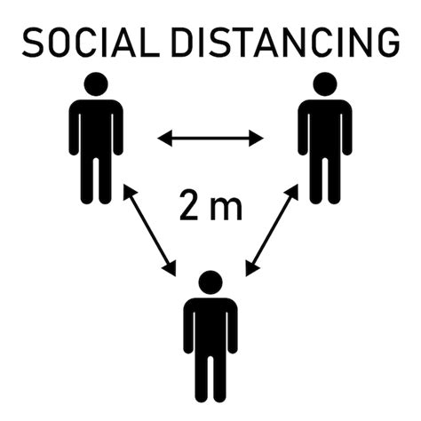 Icono De Distanciamiento Social Mantenga Una Distancia De 2 Metros