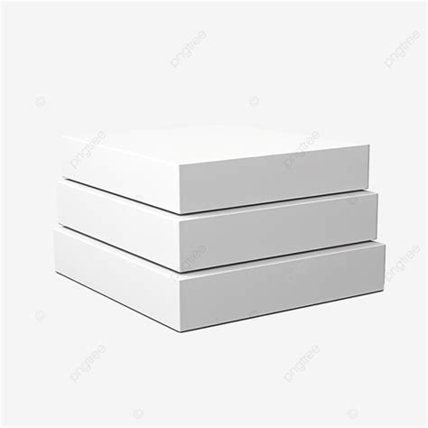 Blank White Box Packaging Isolated Mockups Square Blank Box Png