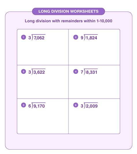 Long Division Worksheet 4 Worksheets Worksheets Library