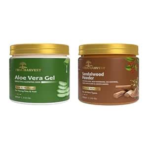 Veda Harvest Aloe Vera Gel And Sandalwood Powder For Multiple Skin