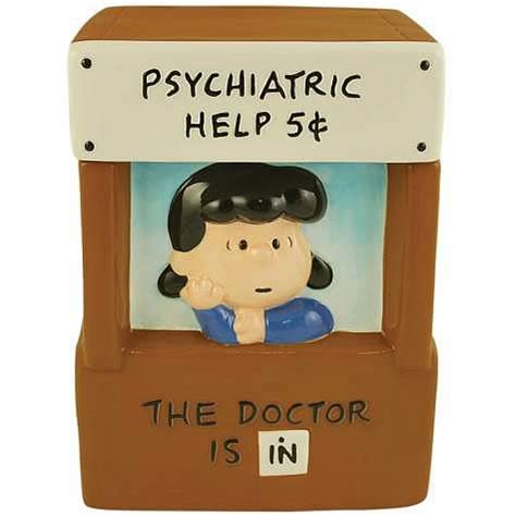 Peanuts Lucy's Psychiatrist Booth Cookie Jar