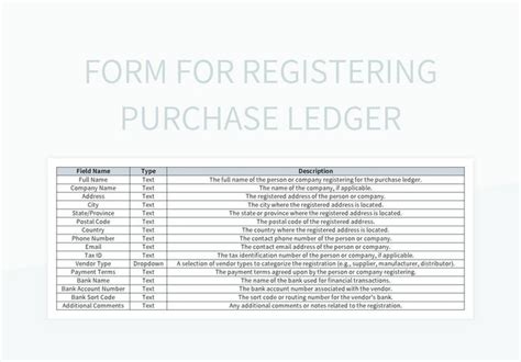 Optimizing Your Purchase Ledger Registration Form Excel Template Free