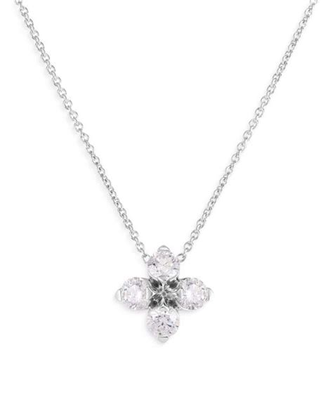 Roberto Coin K White Gold Love In Verona Diamond Flower Pendant