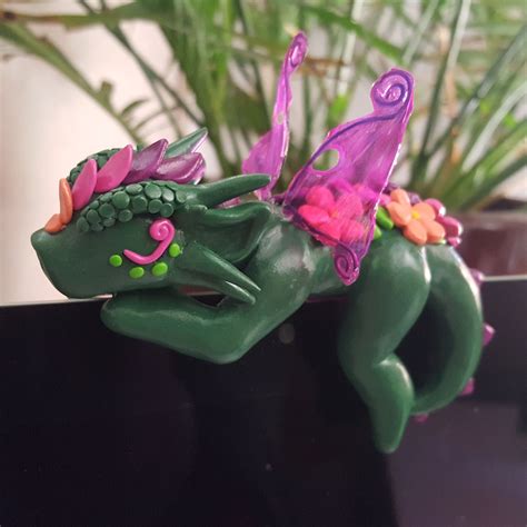 Fairy Dragon Sitting On A Computer Monitor By Jsthreads Clay Dragon