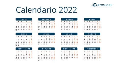 Calendario Para Imprimir 2022 Somos Cartucho Es