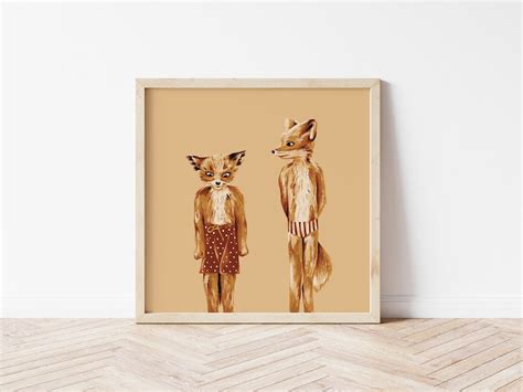 Fantastic Mr Fox Ash Kristofferson Wall Art Print Wes Etsy