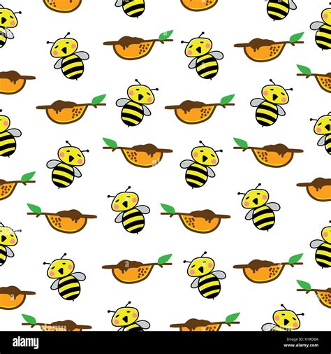 Bee Pattern Seamless background vector illustration Stock Vector Image ...