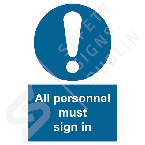 All Personnel Must Sign In M5006 Safety Signs Dublin