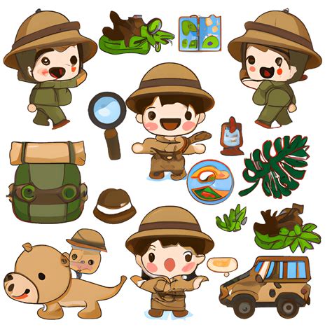 Safari Clipart Kawaii Chibi Creative Fabrica