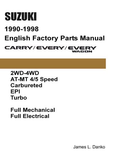 Suzuki Carry Every 1990 1998 English Factory Parts Catalogue