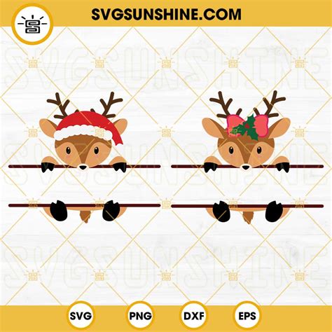 Christmas Reindeer Monogram SVG, Reindeer Split Bundle SVG PNG DXF EPS ...