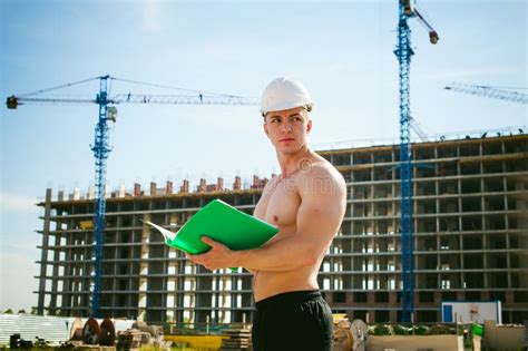 Handsome Male Athlete Man With Naked Torso Stock Image Image Of Healthy Drink