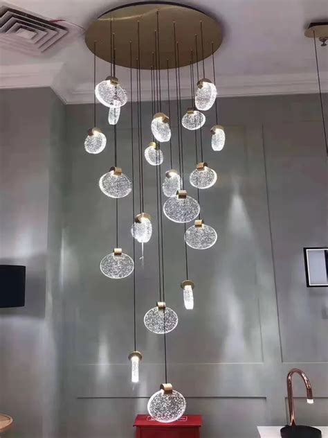 Modern Luxury Crystal Staircase LED Chandelier Lighting Nordic Art