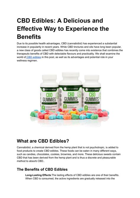 Ppt Cbd Edibles A Delicious And Effective Way To Experience The