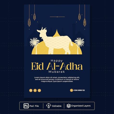 Eid Al Adha Mubarak Para La Plantilla De Redes Sociales Del Cartel Del