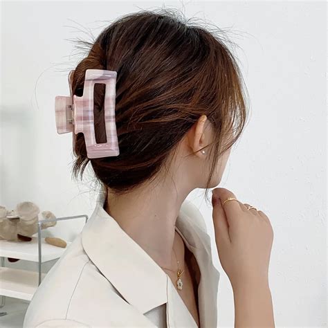 Original High Texture Acetate Hairpin Retro Large Size Grab Clip Square