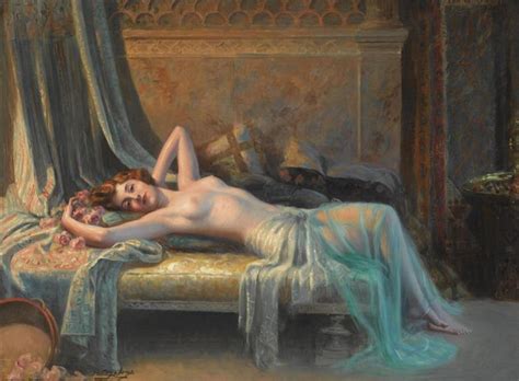 Reclining Nude With A Bouquet Of Roses Delphin Enjolras WikiArt Org