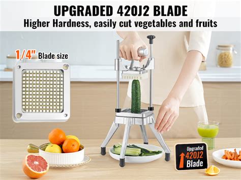 Vevor Commercial Vegetable Fruit Chopper 1 4 Blade Heavy Duty