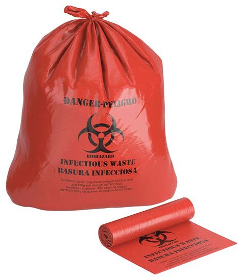 Medegen F145 Red Infectious Waste Bag With Biohazard Symbol