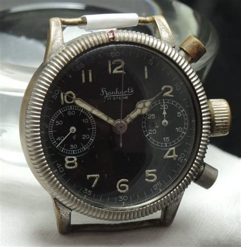 Professionally Serviced Vintage 1944 Military Style Hanhart Chronograph