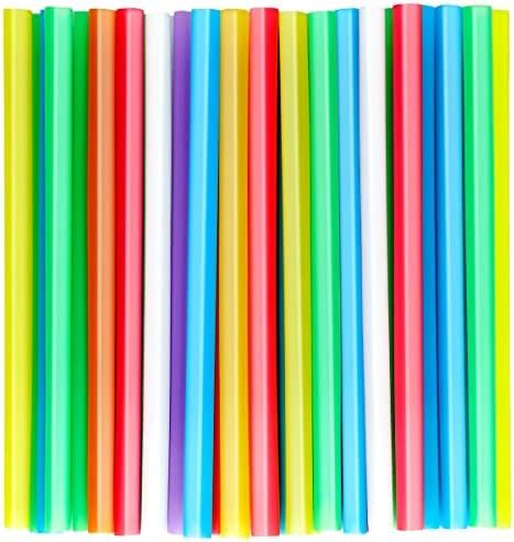 Amazon Pcs Jumbo Smoothie Straws Colorful Disposable Plastic