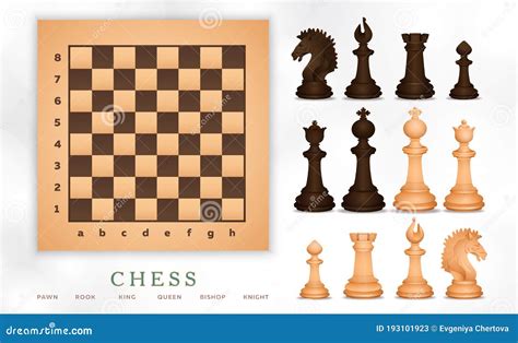 Chess And Chess Board Set Chessmen Banner Realistic Drawing Black