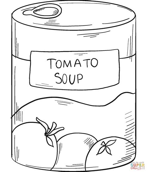 Canned Tomato Soup Coloring Page Free Printable Coloring Pages