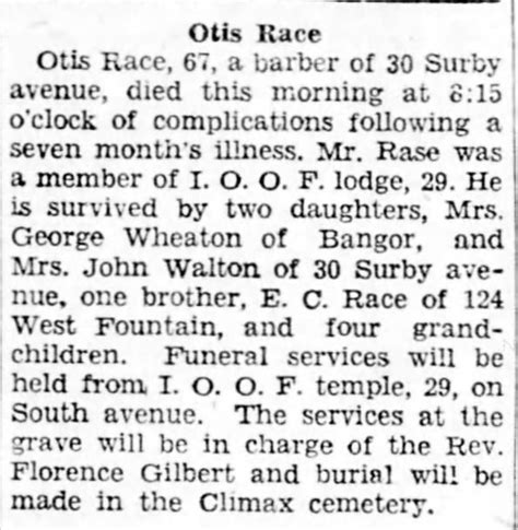 Otis Race 1864 1931 Mémorial Find A Grave