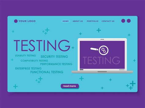 Software Testkonzept Website Landingpage UI Design Vektor Illustration