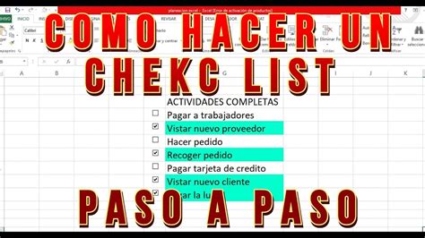 Como Hacer Un Check List En Excel Printable Templates Free Images And